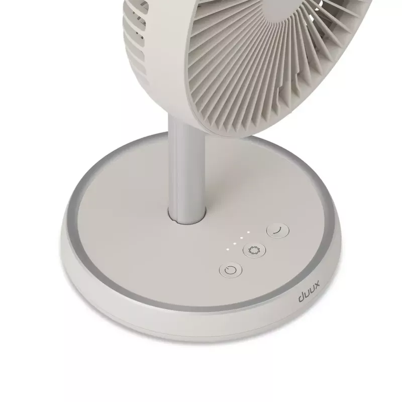 Statiefventilator Duux Rize Flex 21 cm, 4 snelheden, oscillatie, 10 W, greige