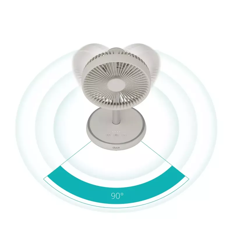 Statiefventilator Duux Rize Flex 21 cm, 4 snelheden, oscillatie, 10 W, greige