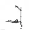 Op bureau gemonteerde zit-sta-werkstation Neomounts DS90-325BL1 9 kg hoogteverstelling