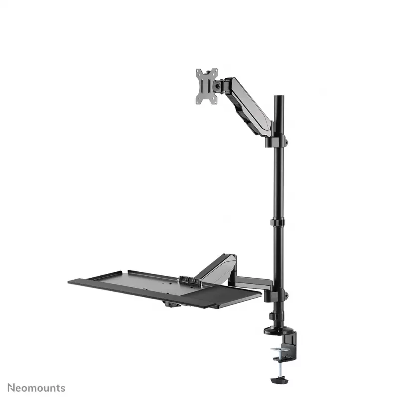 Op bureau gemonteerde zit-sta-werkstation Neomounts DS90-325BL1 9 kg hoogteverstelling