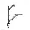 Op bureau gemonteerde zit-sta-werkstation Neomounts DS90-325BL1 9 kg hoogteverstelling