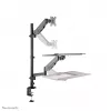 Op bureau gemonteerde zit-sta-werkstation Neomounts DS90-325BL1 9 kg hoogteverstelling