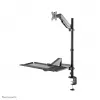 Op bureau gemonteerde zit-sta-werkstation Neomounts DS90-325BL1 9 kg hoogteverstelling