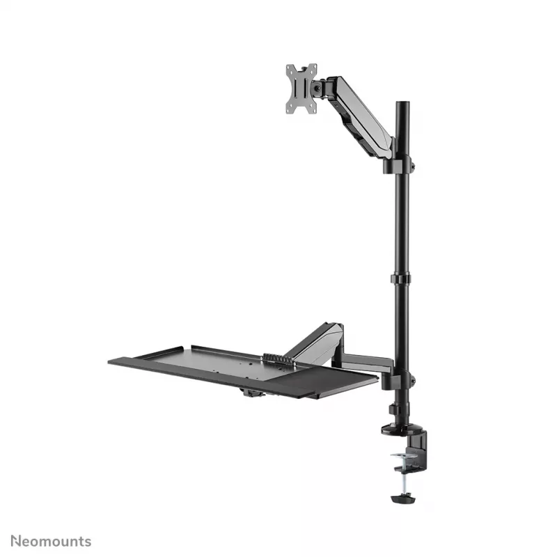 Op bureau gemonteerde zit-sta-werkstation Neomounts DS90-325BL1 9 kg hoogteverstelling