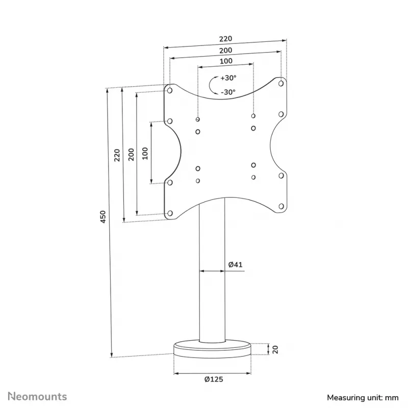 Neomounts tv-tafelsteun om vast te schroeven DS42-430BL12 max 50 kg 23-43 inch