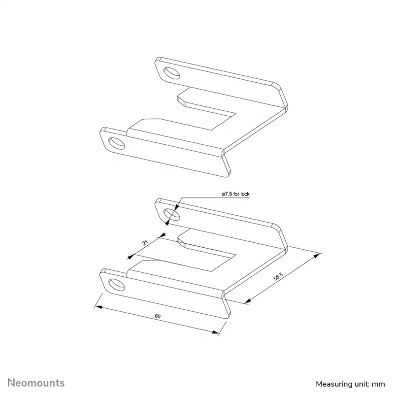 Neomounts ABL-875 wielvergrendelingsset voor wagens (2 stuks)