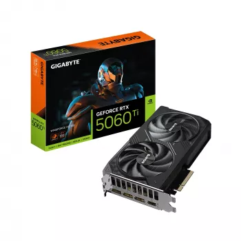 GIGABYTE GeForce RTX 5060 Ti WINDFORCE OC 16G Grafische kaart – 16 GB GDDR7, 128 Bit, PCI-E 5.0, 2587 MHz kloksnelheid, 3 x DisplayPort, 1 x HDMI, GV-N506TWF2OC-16GD