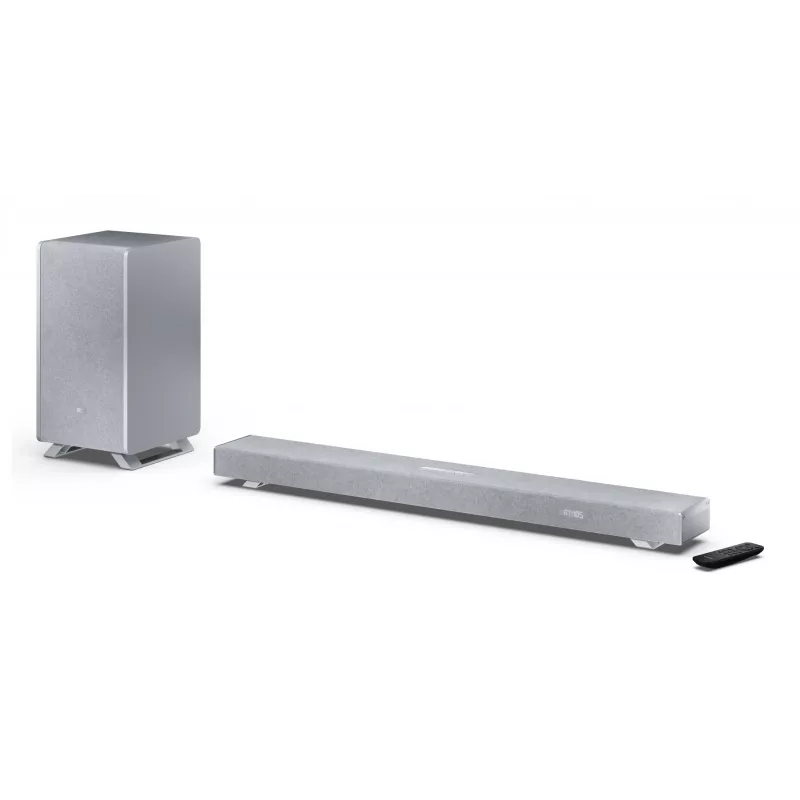 Sharp HT-SBW53121(SL) 3.1.2 Dolby Atmos/DTS:X soundbar met draadloze subwoofer, 550 W, Bluetooth, zilver