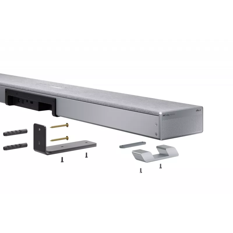 Sharp HT-SBW53121(SL) 3.1.2 Dolby Atmos/DTS:X soundbar met draadloze subwoofer, 550 W, Bluetooth, zilver