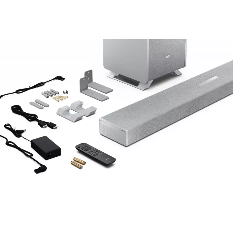 Sharp HT-SBW53121(SL) 3.1.2 Dolby Atmos/DTS:X soundbar met draadloze subwoofer, 550 W, Bluetooth, zilver