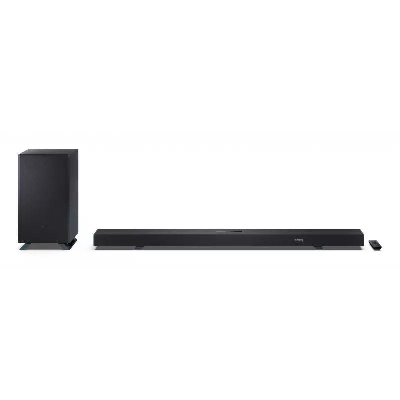 Sharp HT-SBW55121(BK) 5.1.2 Dolby Atmos/DTS:X soundbar met draadloze subwoofer, 650 W, Bluetooth, zwart
