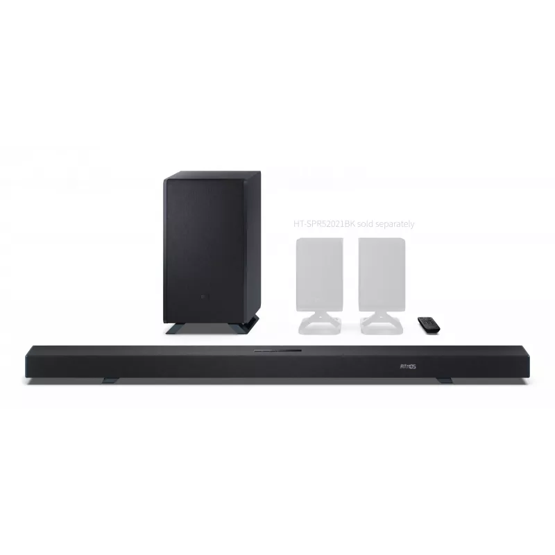Sharp HT-SBW55121(BK) 5.1.2 Dolby Atmos/DTS:X soundbar met draadloze subwoofer, 650 W, Bluetooth, zwart