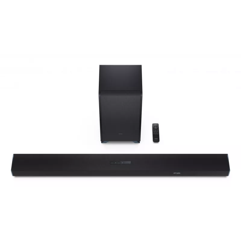 Sharp HT-SBW55121(BK) 5.1.2 Dolby Atmos/DTS:X soundbar met draadloze subwoofer, 650 W, Bluetooth, zwart