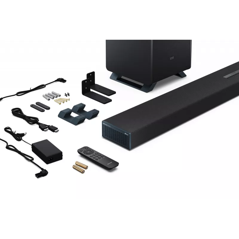 Sharp HT-SBW55121(BK) 5.1.2 Dolby Atmos/DTS:X soundbar met draadloze subwoofer, 650 W, Bluetooth, zwart
