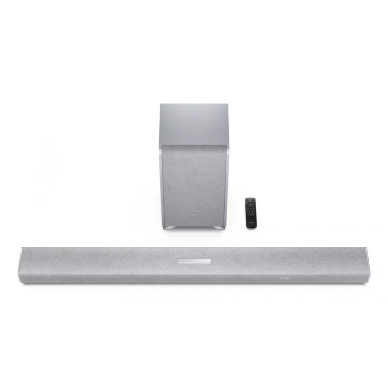 Sharp HT-SBW55121(SL) 5.1.2 Dolby Atmos/DTS:X soundbar met draadloze subwoofer, 650 W, Bluetooth, zilver