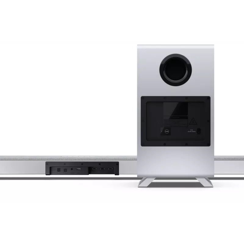 Sharp HT-SBW55121(SL) 5.1.2 Dolby Atmos/DTS:X soundbar met draadloze subwoofer, 650 W, Bluetooth, zilver