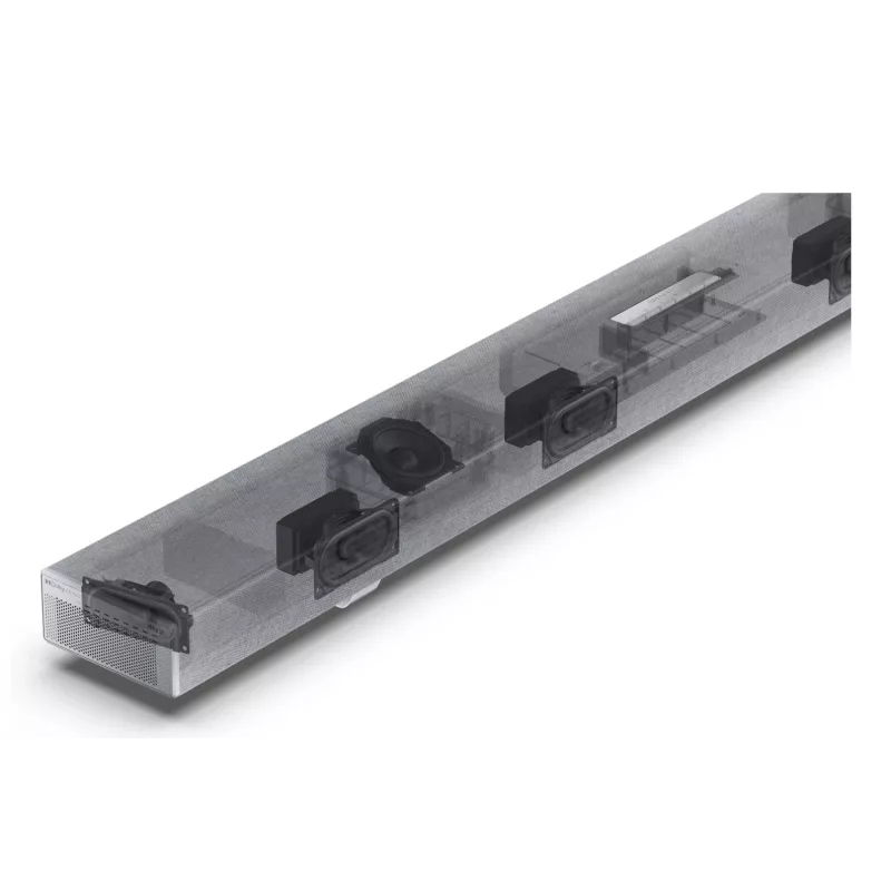 Sharp HT-SBW55121(SL) 5.1.2 Dolby Atmos/DTS:X soundbar met draadloze subwoofer, 650 W, Bluetooth, zilver