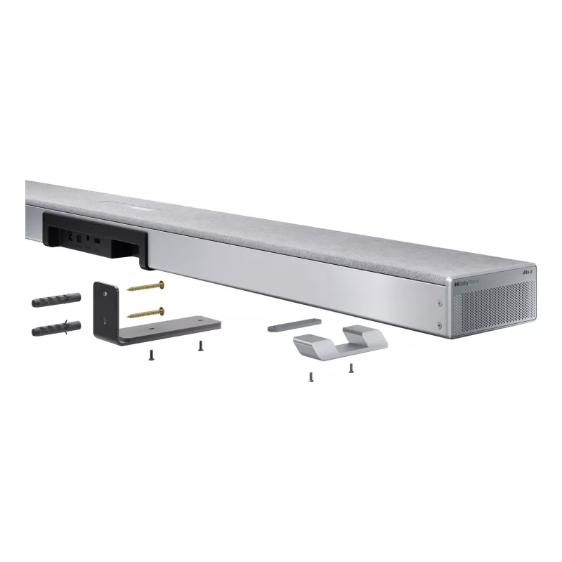 Sharp HT-SBW55121(SL) 5.1.2 Dolby Atmos/DTS:X soundbar met draadloze subwoofer, 650 W, Bluetooth, zilver