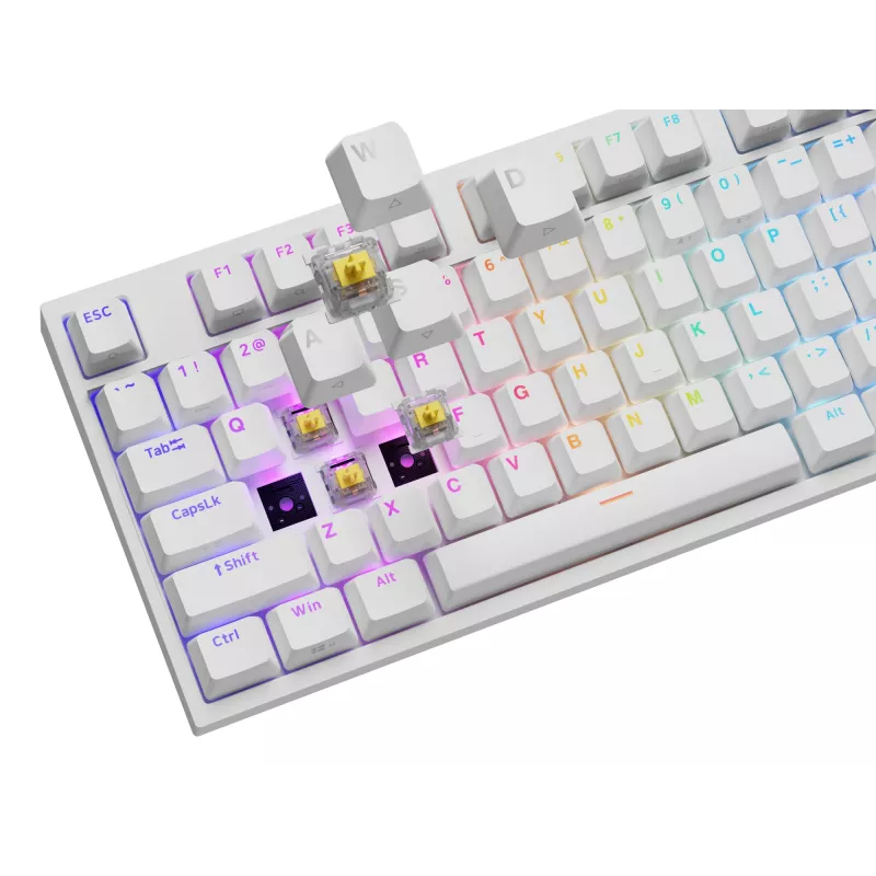 Mechanisch toetsenbord GENESIS THOR 404, full-size USB, QWERTY Engels, RGB-achtergrondverlichting, wit
