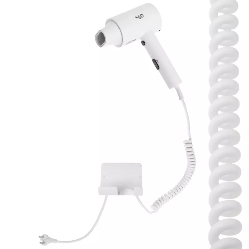 Wandmontage-haardroger Adler AD 2285 — 2000 W, 3 temperatuurstanden, koudestand, wit