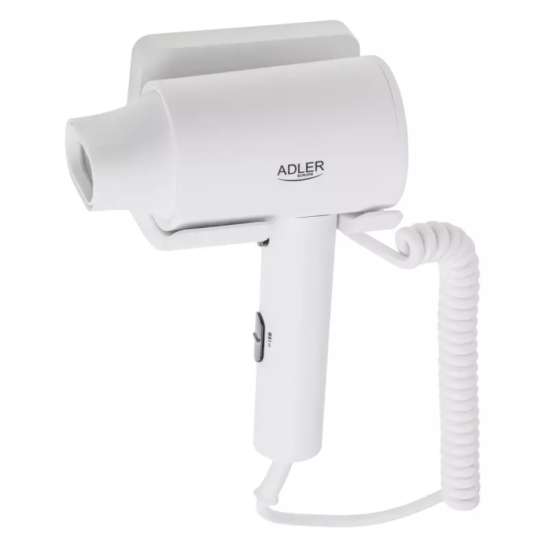 Wandmontage-haardroger Adler AD 2285 — 2000 W, 3 temperatuurstanden, koudestand, wit