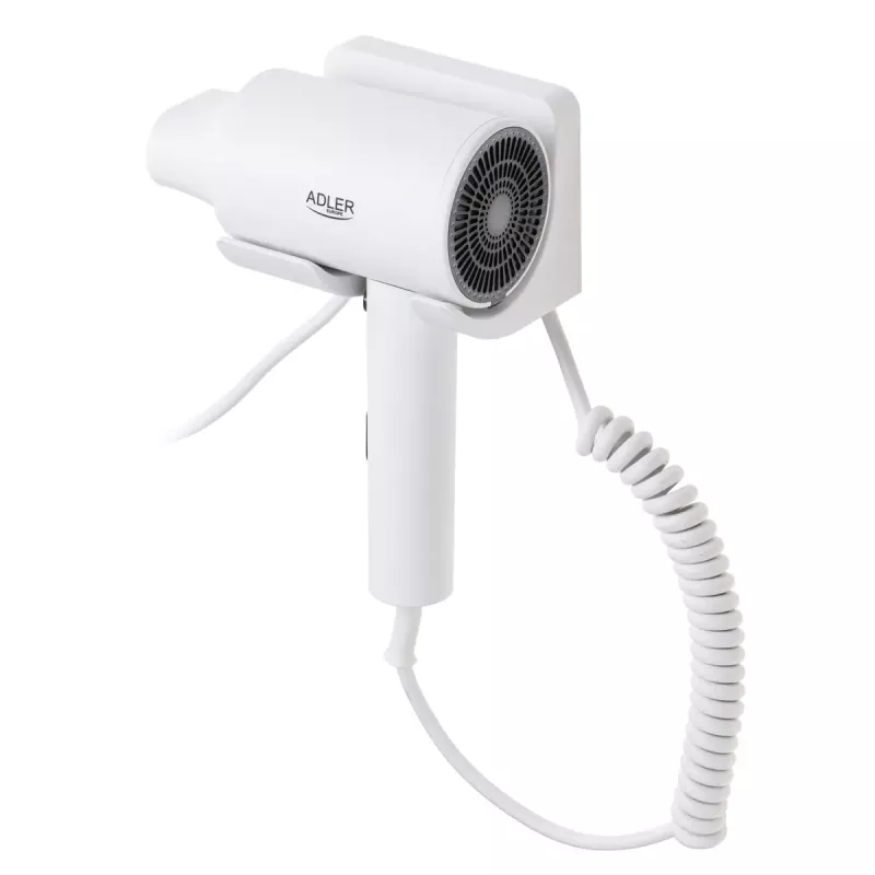 Wandmontage-haardroger Adler AD 2285 — 2000 W, 3 temperatuurstanden, koudestand, wit