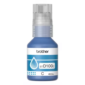 Inktfles Brother BTD100C cyaan origineel 48.8 ml voor Brother printers, 91 g