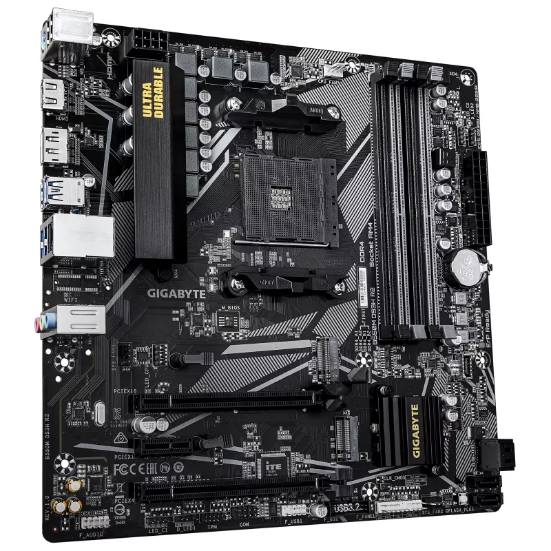 Moederbord GIGABYTE B550M DS3H R2, B550, socket AM4, Micro ATX