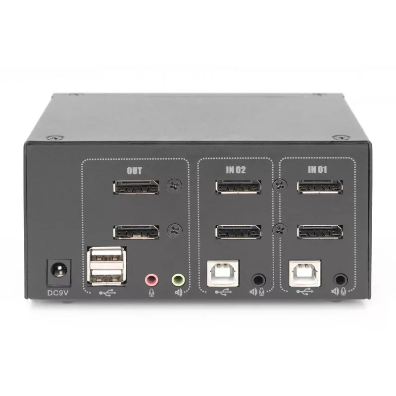 DIGITUS 2-poorts DisplayPort DualView 60 Hz 4K 60fp multiplatform-ondersteuning