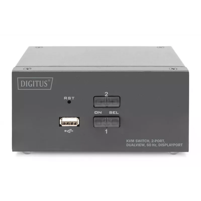 DIGITUS 2-poorts DisplayPort DualView 60 Hz 4K 60fp multiplatform-ondersteuning