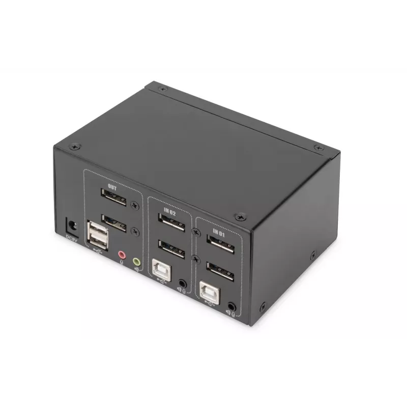 DIGITUS 2-poorts DisplayPort DualView 60 Hz 4K 60fp multiplatform-ondersteuning