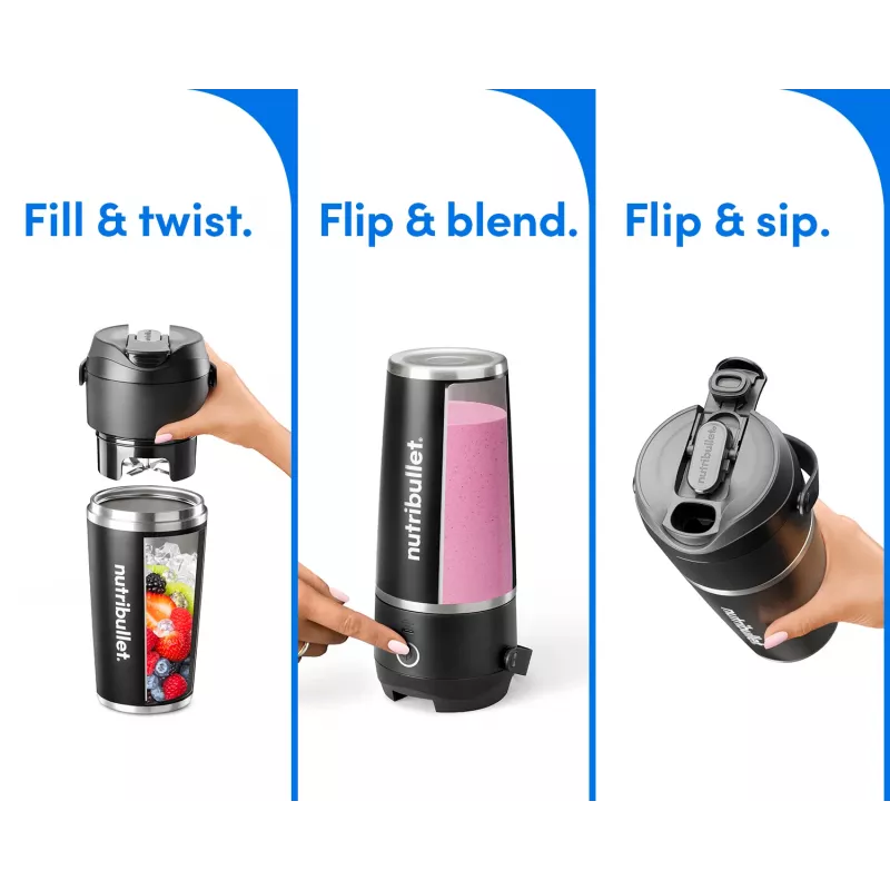 NutriBullet Flip 0,59 L draagbare blender 11 W zwart