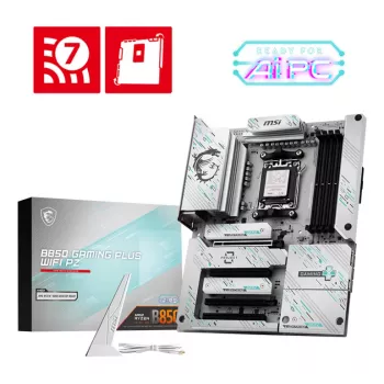 Moederbord MSI B850 GAMING PLUS WIFI PZ — AMD B850, socket AM5, ATX, DDR5, 4x DIMM, 3x M.2, Wi‑Fi, Bluetooth