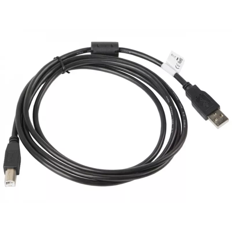 USB 2.0-kabel LANBERG CA-USBA-11CC-0018-BK 1,8 m, USB A naar USB B, zwart, 480 Mbit/s