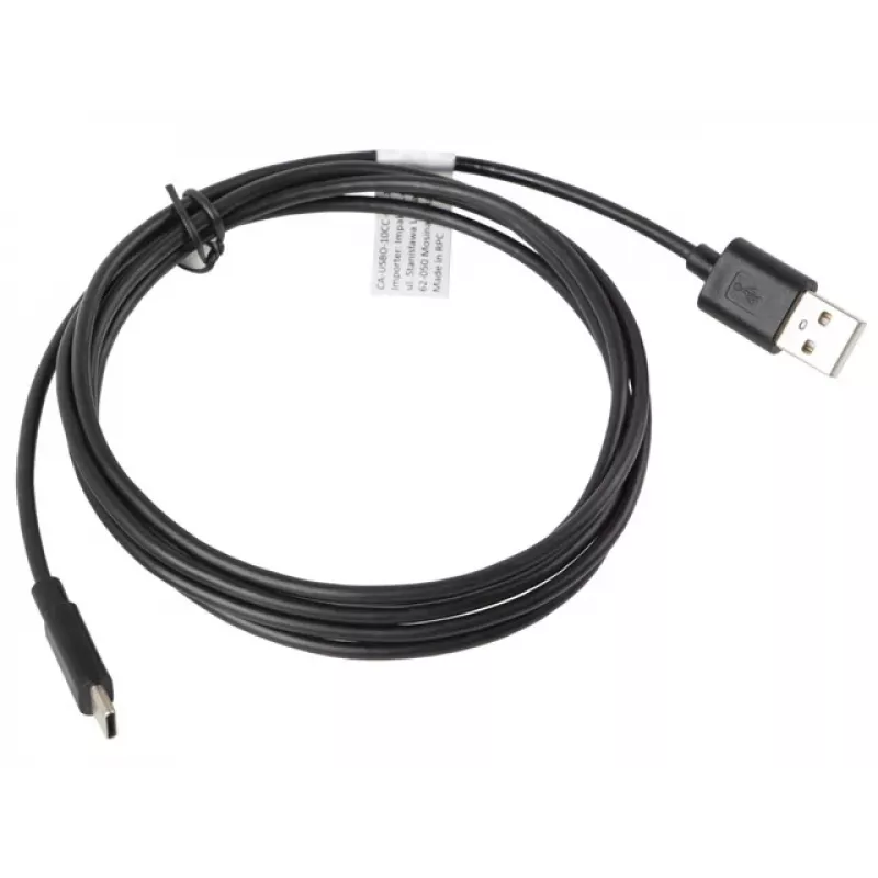 USB-kabel LANBERG CA-USBO-10CC-0018-BK USB 2.0, USB A (stekker) naar USB C (stekker), 1,8 m, zwart