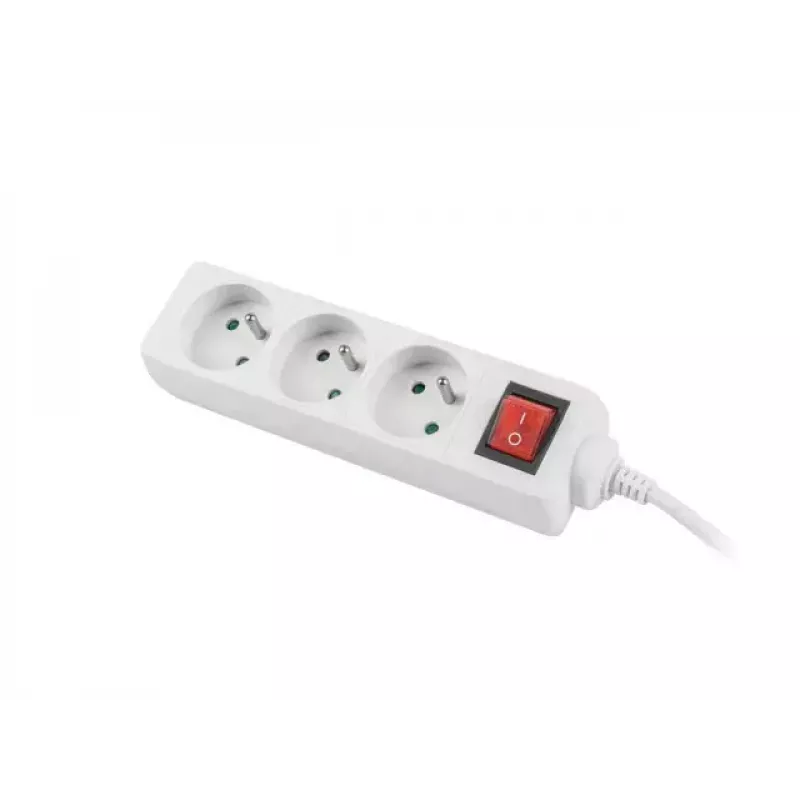 Verlengsnoer Lanberg PS1-03E-0150-W 1,5 m 3 AC-uitgangen binnen wit