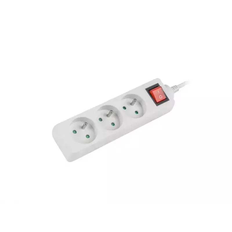 Verlengsnoer Lanberg PS1-03E-0150-W 1,5 m 3 AC-uitgangen binnen wit