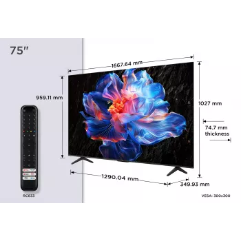 TCL V6C 75V6C tv 190,5 cm (75 inch) 4K Ultra HD Smart TV Wi-Fi metallic 330 cd/m²