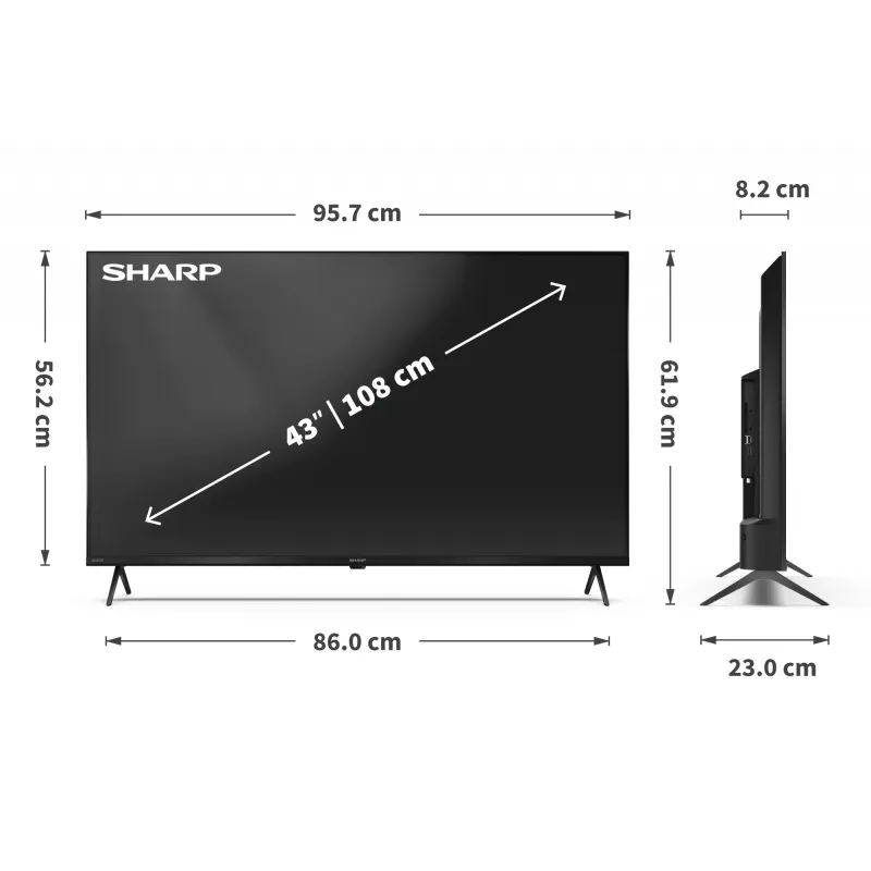 Sharp 43HP5265E tv 109,2 cm (43 inch) 4K Ultra HD smart-tv Wi-Fi zwart