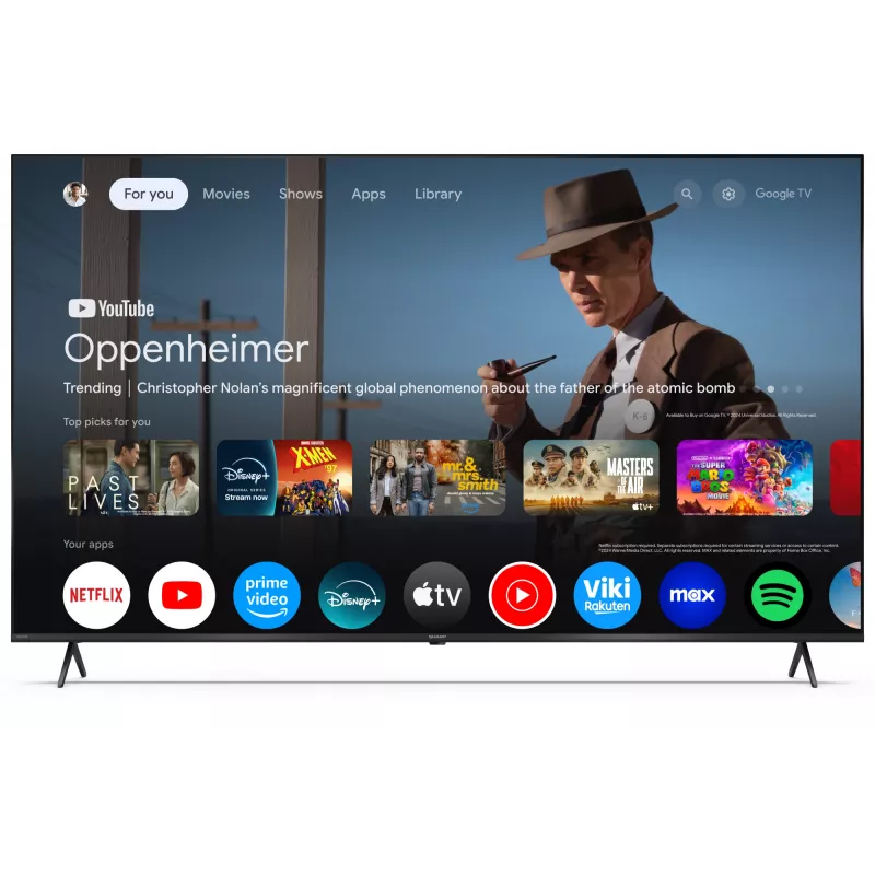 Sharp 65HP5265E 65" (165,1 cm) 4K Ultra HD Smart-tv, Google TV, Wi-Fi, zwart