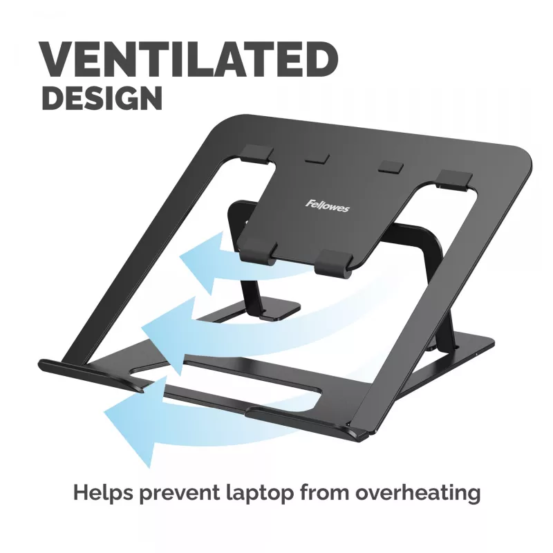 Fellowes Alumia laptop-riser draagbare laptopstandaard max. grootte 15 inch max. gewicht 5 kg zwart