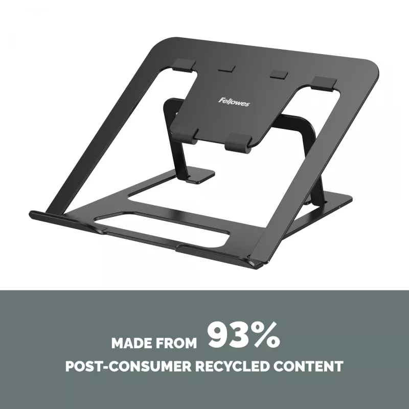 Fellowes Alumia laptop-riser draagbare laptopstandaard max. grootte 15 inch max. gewicht 5 kg zwart