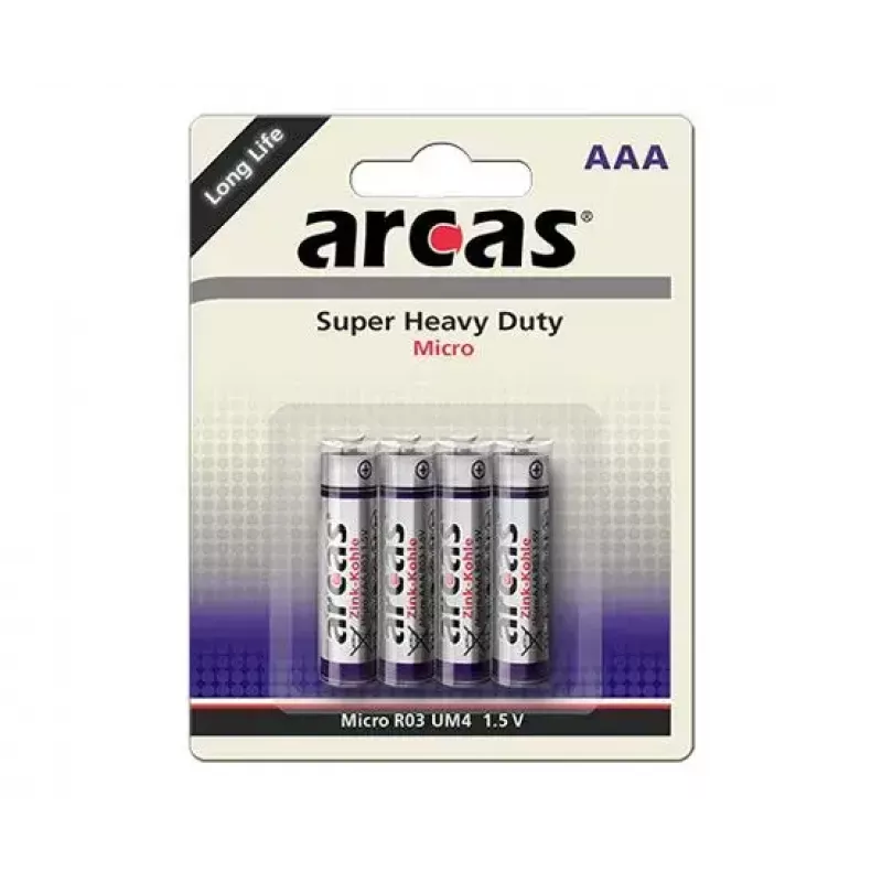 Eenmalige batterij Arcas 107 00403 AAA zink-koolstof