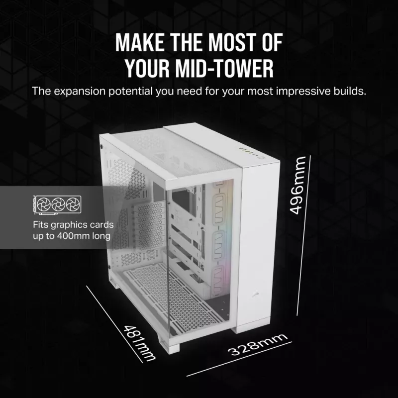 CORSAIR pc-behuizing – iCUE LINK 6500X RGB mid-tower dual chamber wit
