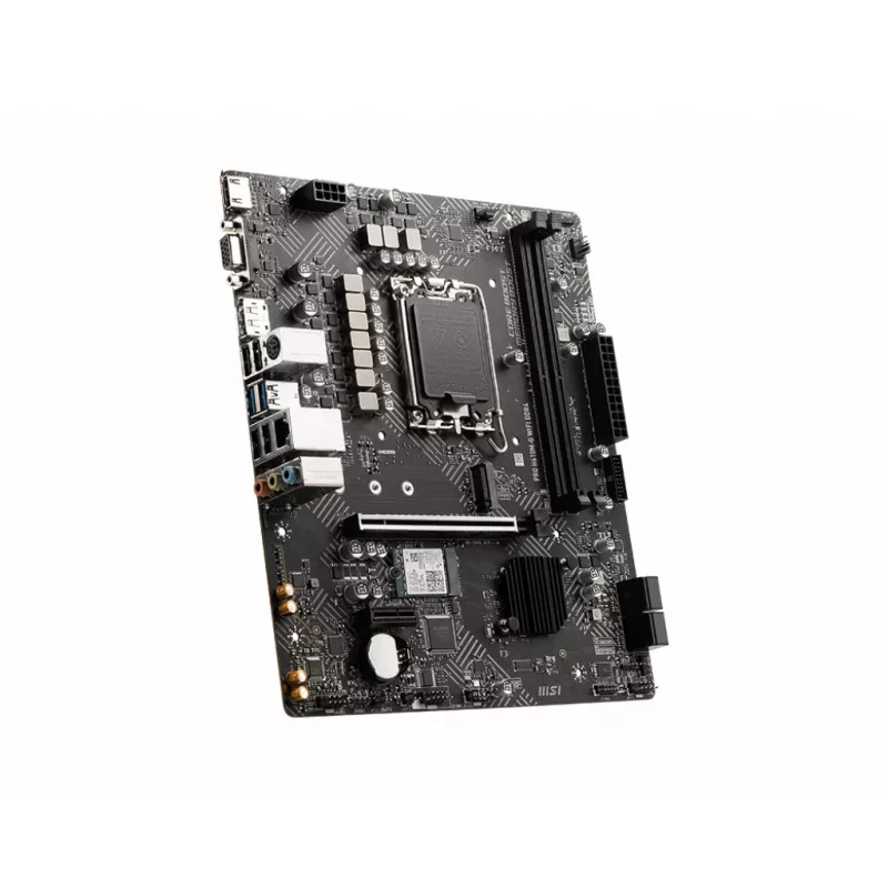 Moederbord MSI PRO H610M-G WIFI DDR4, Intel H610, LGA 1700, micro ATX, 2x DIMM, 64GB, Wi‑Fi 5, Bluetooth 4.2, 4x SATA III