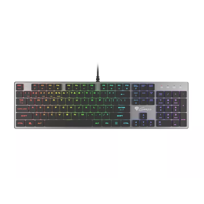 GENESIS Thor 420 RGB Gaming Toetsenbord USB QWERTY US International Zilver