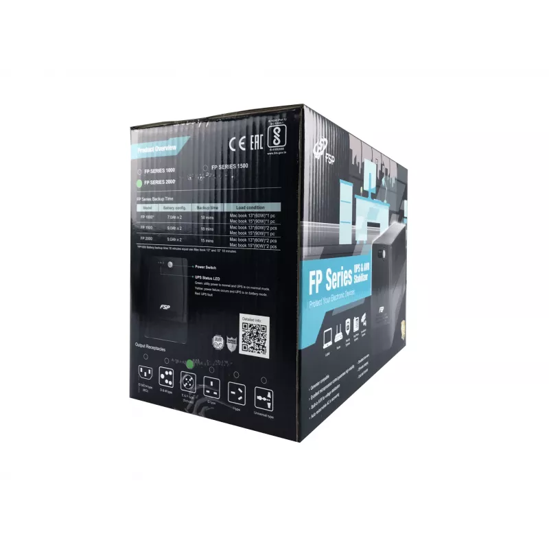 FSP FP 1000 noodstroomvoorziening (UPS) Line-Interactive 1 kVA 600 W 4 AC-uitgangen