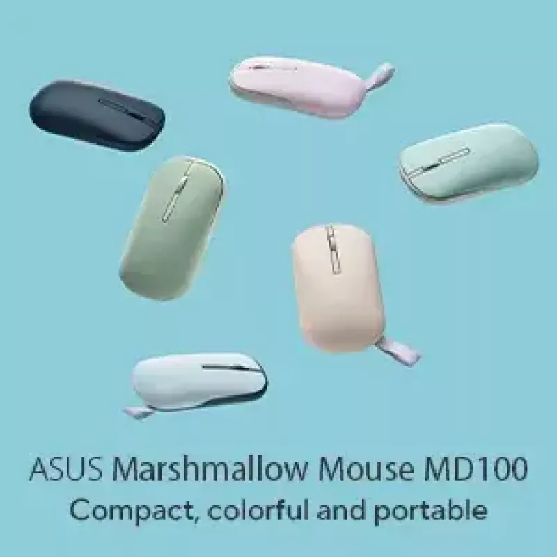 ASUS Marshmallow MD100 Muis Kantoor Beidhandig RF Draadloos + Bluetooth Optisch 1600 DPI