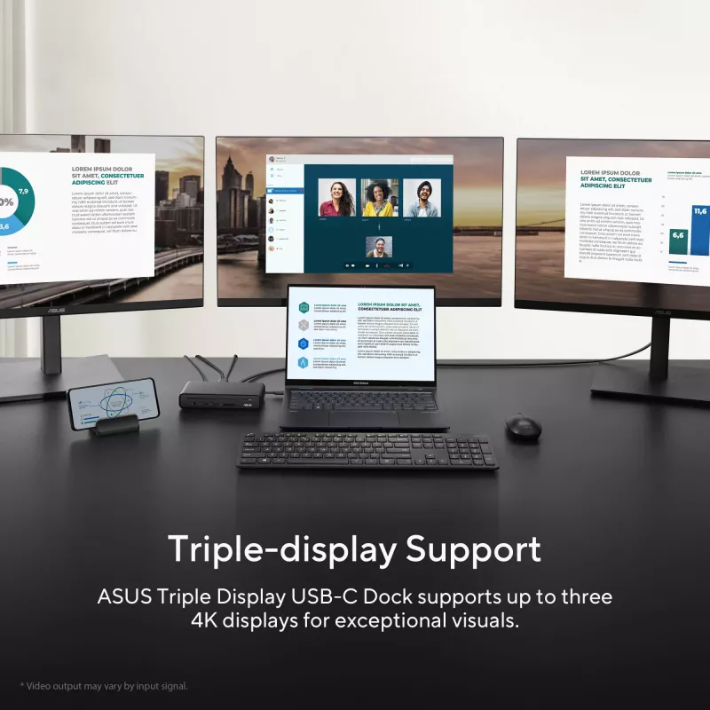 ASUS Triple Display USB-C Dock DC300 Docking USB 3.2 Gen 2 (3.1 Gen 2) Type-C Zwart