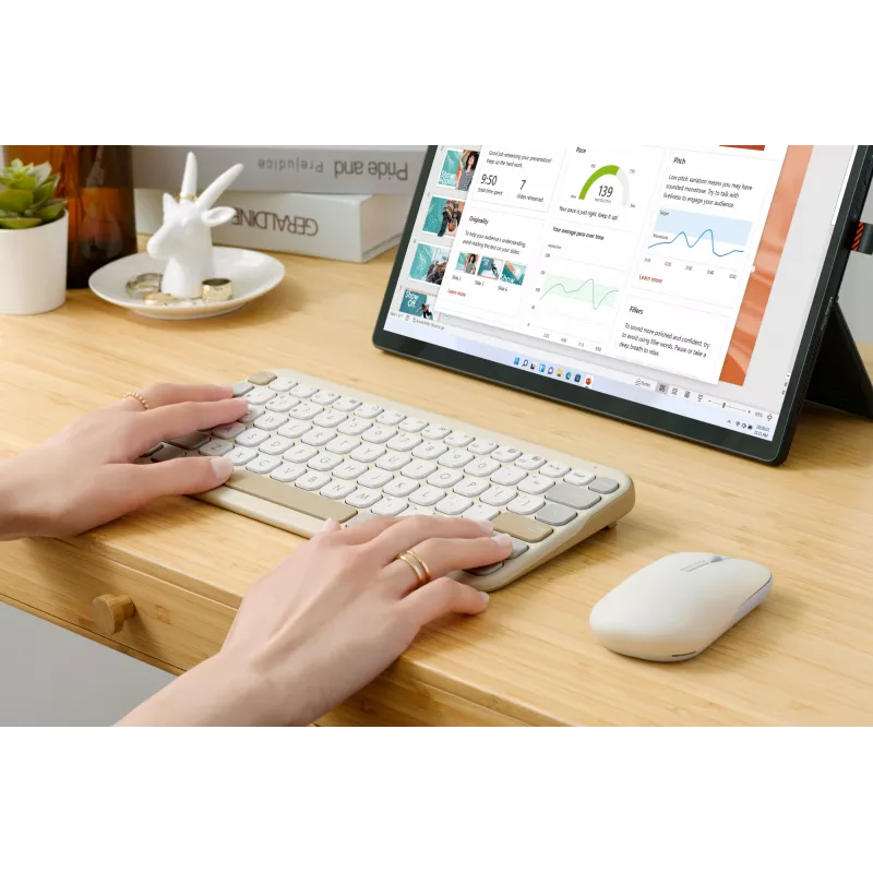 Draadloos Bluetooth-toetsenbord ASUS Marshmallow KW100 — US International layout, Oat Milk